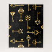 黄金の鍵でシームレスなパターン ジグソーパズル (縦)