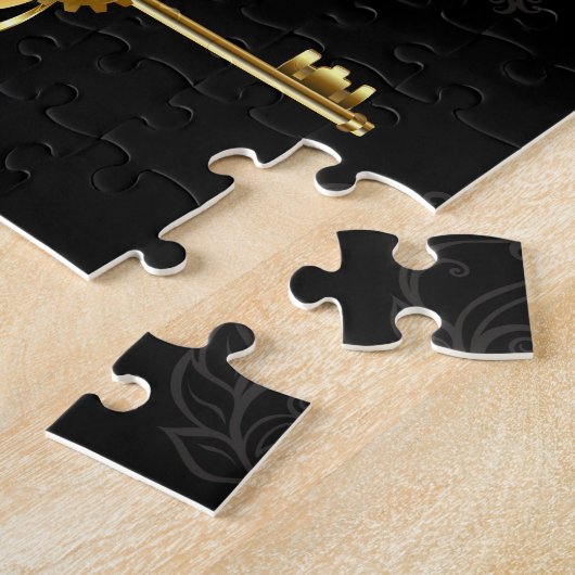 黄金の鍵でシームレスなパターン ジグソーパズル (側面)