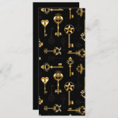 黄金の鍵でシームレスなパターン セーブザデート (正面/裏面)