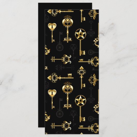 黄金の鍵でシームレスなパターン セーブザデート (正面/裏面)