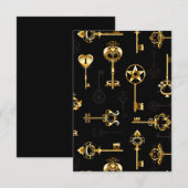 黄金の鍵でシームレスなパターン セーブザデート (正面/裏面)