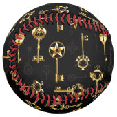 黄金の鍵でシームレスなパターン ソフトボール (正面左)