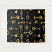 黄金の鍵でシームレスなパターン タペストリー (正面(横))