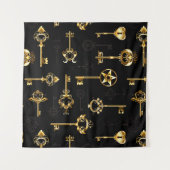 黄金の鍵でシームレスなパターン タペストリー (正面(横))