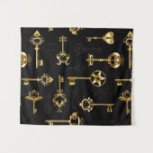 黄金の鍵でシームレスなパターン タペストリー (正面(横))