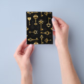 黄金の鍵でシームレスなパターン チラシ (手)