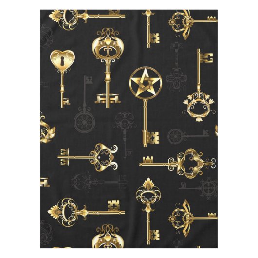 黄金の鍵でシームレスなパターン テーブルクロス (正面)