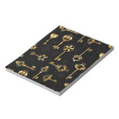 黄金の鍵でシームレスなパターン ノートパッド (回転)