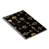 黄金の鍵でシームレスなパターン ノートブック (右側)