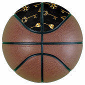 黄金の鍵でシームレスなパターン バスケットボール (右)