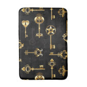 黄金の鍵でシームレスなパターン バスマット (正面縦)