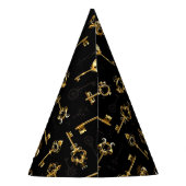 黄金の鍵でシームレスなパターン パーティーハット (裏面)