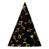 黄金の鍵でシームレスなパターン パーティーハット (左)