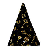 黄金の鍵でシームレスなパターン パーティーハット (右)