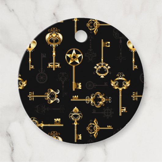 黄金の鍵でシームレスなパターン フェイバータグ (正面)