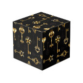 黄金の鍵でシームレスなパターン フォトキューブ (裏面アングル)