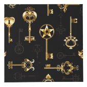 黄金の鍵でシームレスなパターン フォトキューブ (正面)