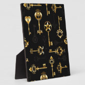 黄金の鍵でシームレスなパターン フォトプラーク (側面)