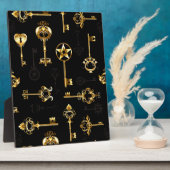 黄金の鍵でシームレスなパターン フォトプラーク (側面)