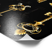 黄金の鍵でシームレスなパターン フォトプリント            (角)