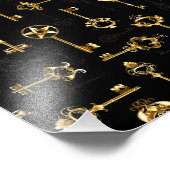 黄金の鍵でシームレスなパターン フォトプリント            (角)