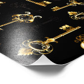 黄金の鍵でシームレスなパターン フォトプリント            (角)