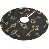 黄金の鍵でシームレスなパターン ブラッシュドポリエステルツリースカート (アングル)