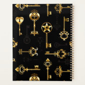 黄金の鍵でシームレスなパターン プランナー手帳 (裏面)