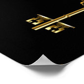 黄金の鍵でシームレスなパターン ポスター (角)