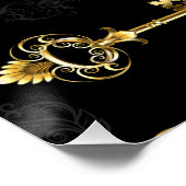 黄金の鍵でシームレスなパターン ポスター (コーナー)