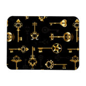 黄金の鍵でシームレスなパターン マグネット (横)