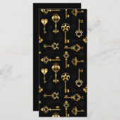 黄金の鍵でシームレスなパターン メニュー (正面/裏面)