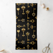 黄金の鍵でシームレスなパターン 三つ折り招待状 (内部)