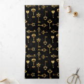 黄金の鍵でシームレスなパターン 三つ折り案内状 (内部)