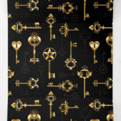 黄金の鍵でシームレスなパターン 三つ折り案内状 (内部中)