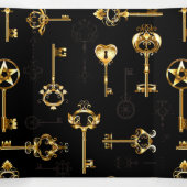 黄金の鍵でシームレスなパターン 三つ折り案内状 (内部中)