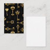 黄金の鍵でシームレスなパターン 割引カード (正面/裏面)