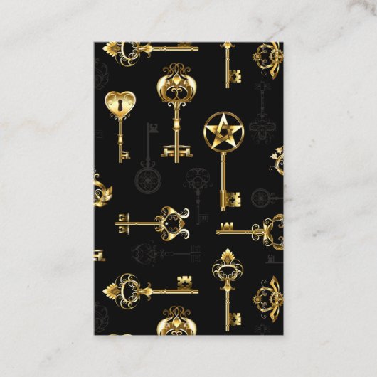 黄金の鍵でシームレスなパターン 割引カード (正面)