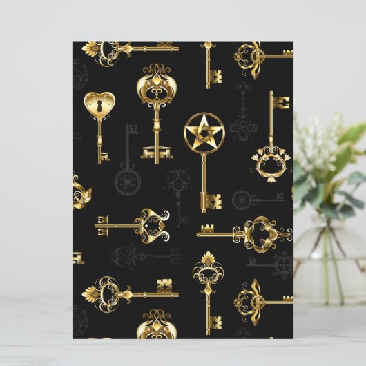 黄金の鍵でシームレスなパターン 招待状 (スタンド正面)