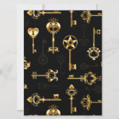 黄金の鍵でシームレスなパターン 招待状 (正面)