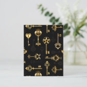 黄金の鍵でシームレスなパターン 招待状 (スタンド正面)