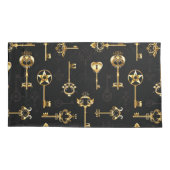 黄金の鍵でシームレスなパターン 枕カバー (裏面-左)