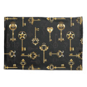 黄金の鍵でシームレスなパターン 枕カバー (裏面-左)