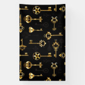 黄金の鍵でシームレスなパターン 横断幕 (縦)