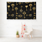 黄金の鍵でシームレスなパターン 横断幕 (インサイチュ)