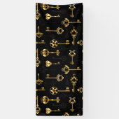 黄金の鍵でシームレスなパターン 横断幕 (縦)