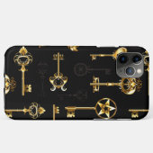 黄金の鍵でシームレスなパターン Case-Mate iPhoneケース (裏面(横))