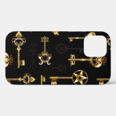 黄金の鍵でシームレスなパターン Case-Mate iPhoneケース (裏面 (横))