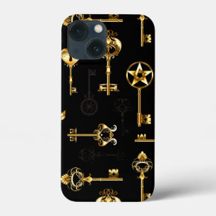 黄金の鍵でシームレスなパターン iPhone 13 MINIケース