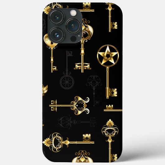 黄金の鍵でシームレスなパターン Case-Mate iPhoneケース (裏面)